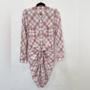 Veronica Beard Della Plaid Tie Front Dress Size